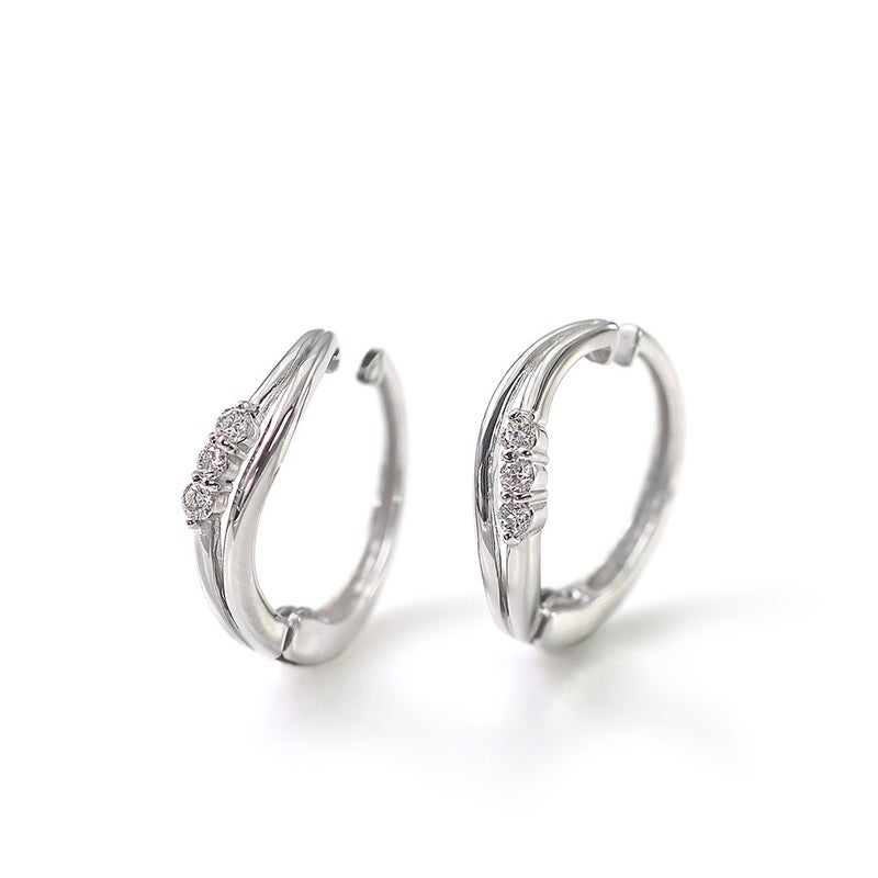 K10WG ダイヤモンド フープ ピアリング_03