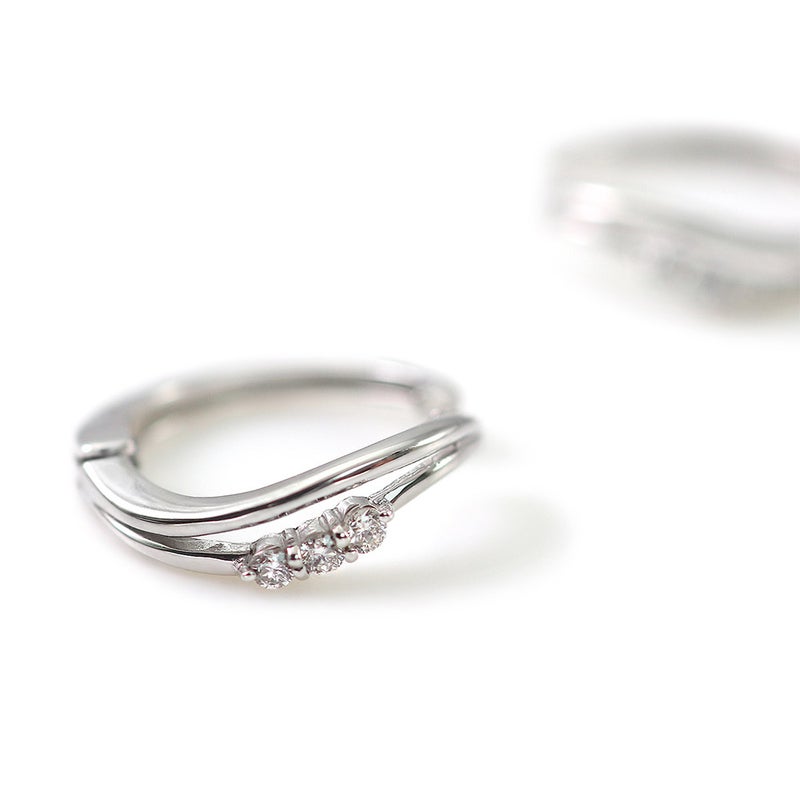 K10WG ダイヤモンド フープ ピアリング_09