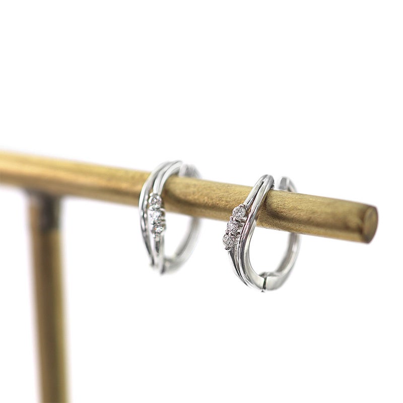 K10WG ダイヤモンド フープ ピアリング_10