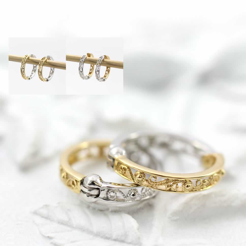 K18YG/K18WG リバーシブル フープ ピアリング_03