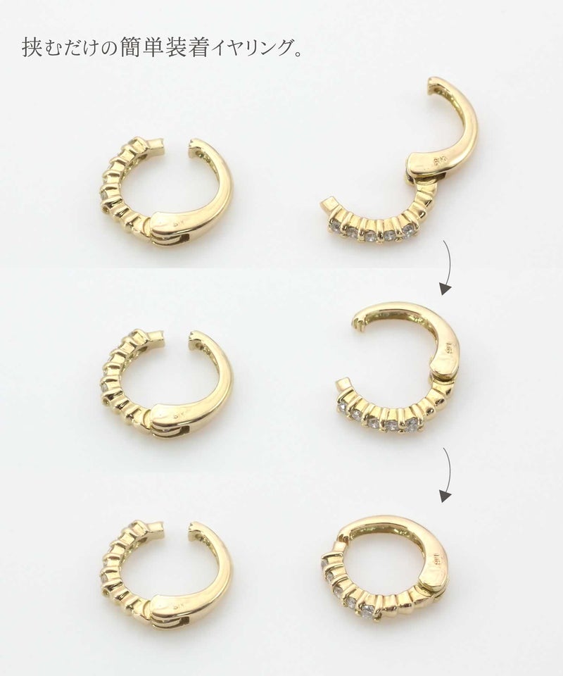 K18YG ダイヤモンド フープイヤリング_05