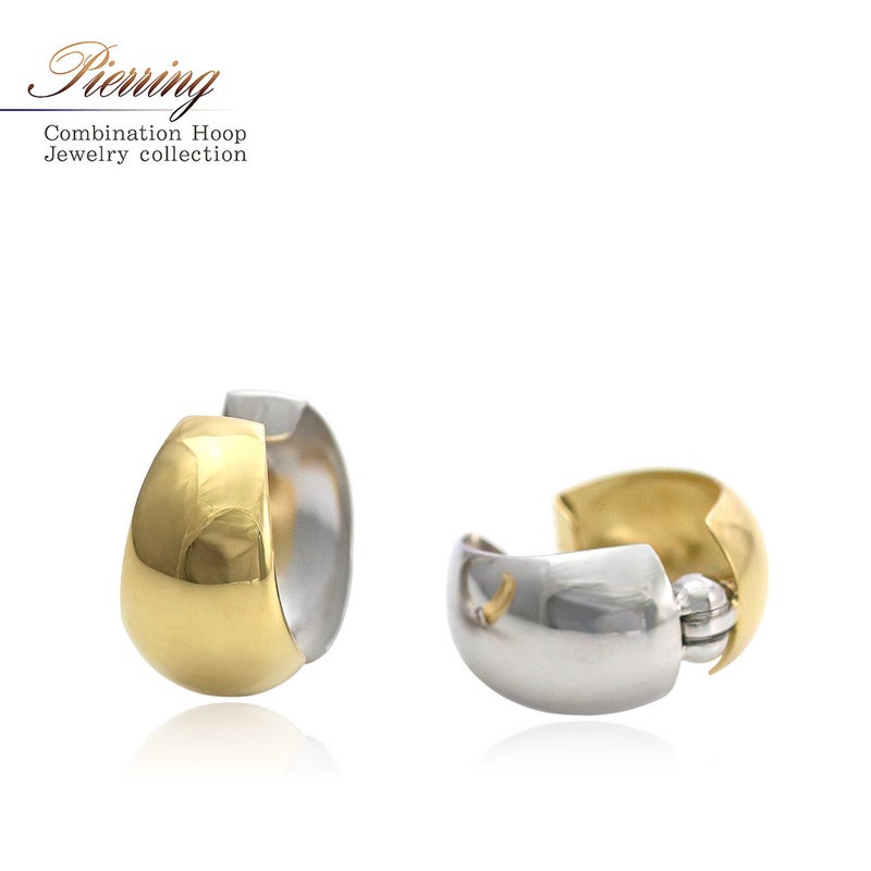 K18YG/K14WG リバーシブル フープ ピアリング_01