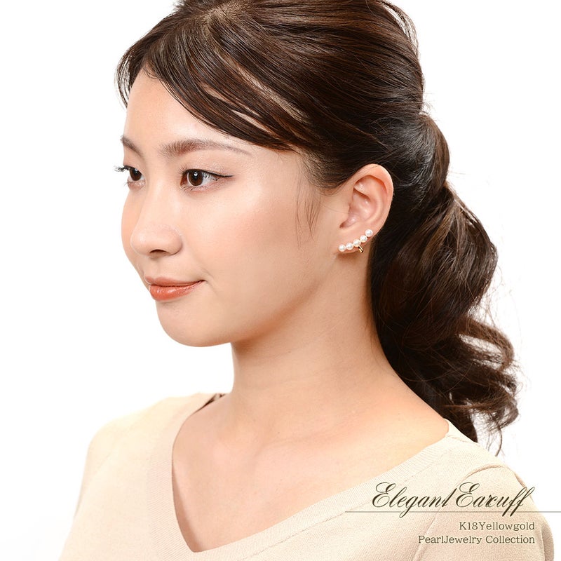 K18YG アコヤ真珠 イヤーカフ_09