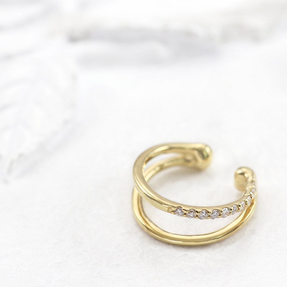 K18YG ダイヤモンド 2連イヤーカフ_02