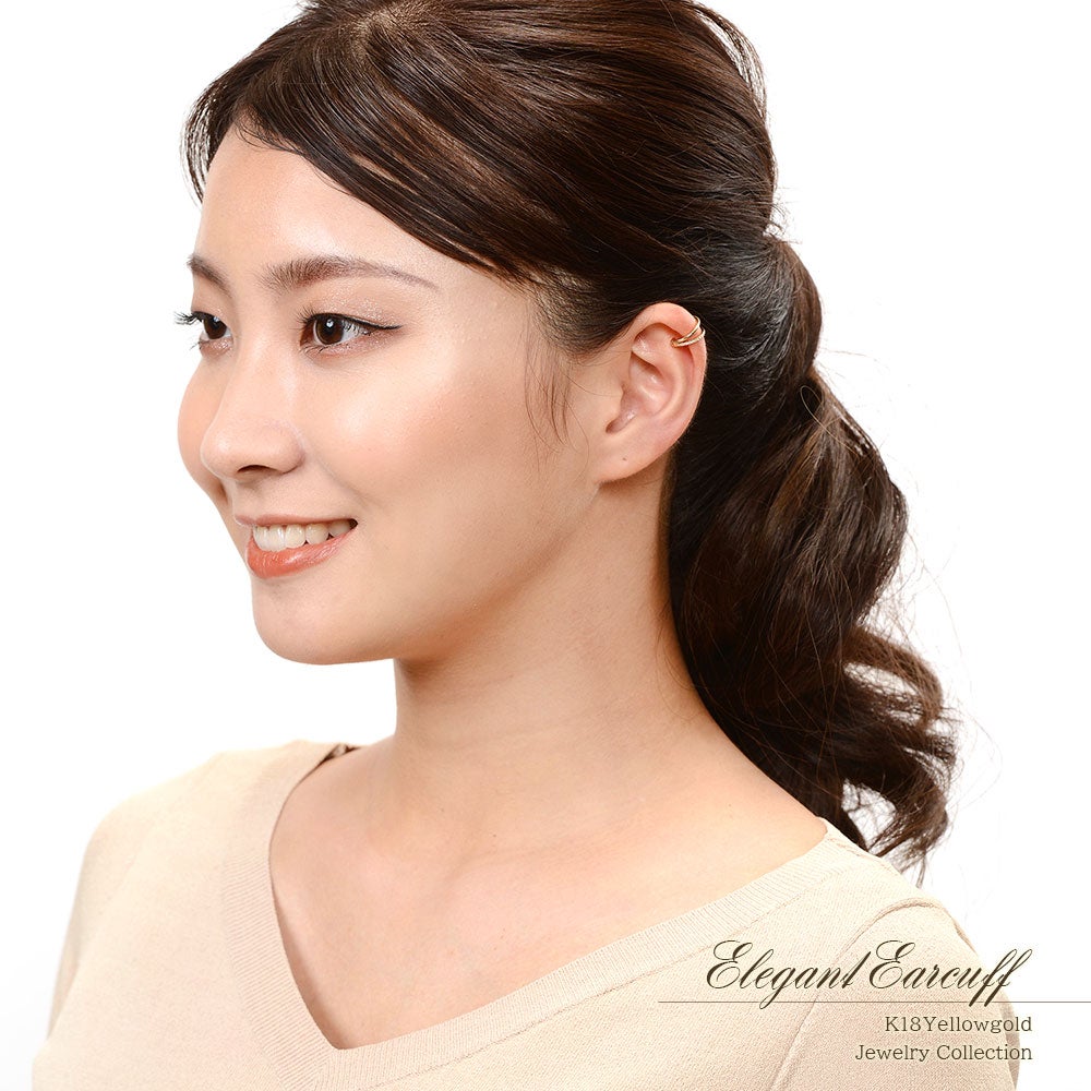 K18YG ダイヤモンド 2連イヤーカフ_09