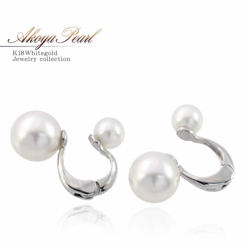 K18WG アコヤ真珠 イヤリング_01