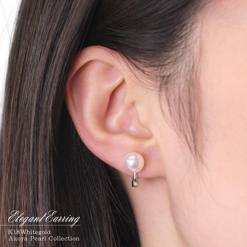 K18WG アコヤ真珠 イヤリング_10