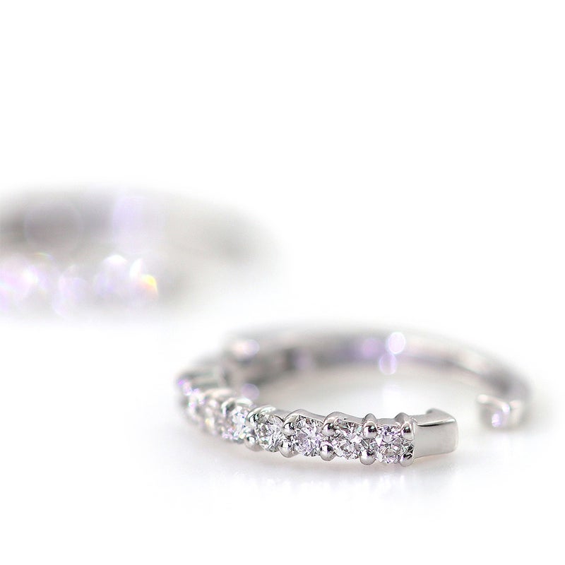 K18WG ダイヤモンド フープ ピアリング_10