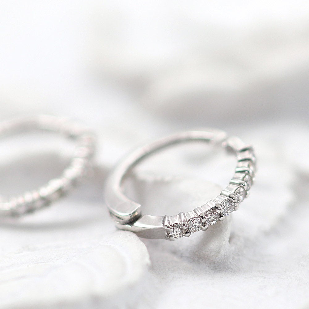 K18WG ダイヤモンド フープ ピアリング_11