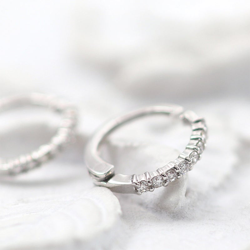 K18WG ダイヤモンド フープ ピアリング_11