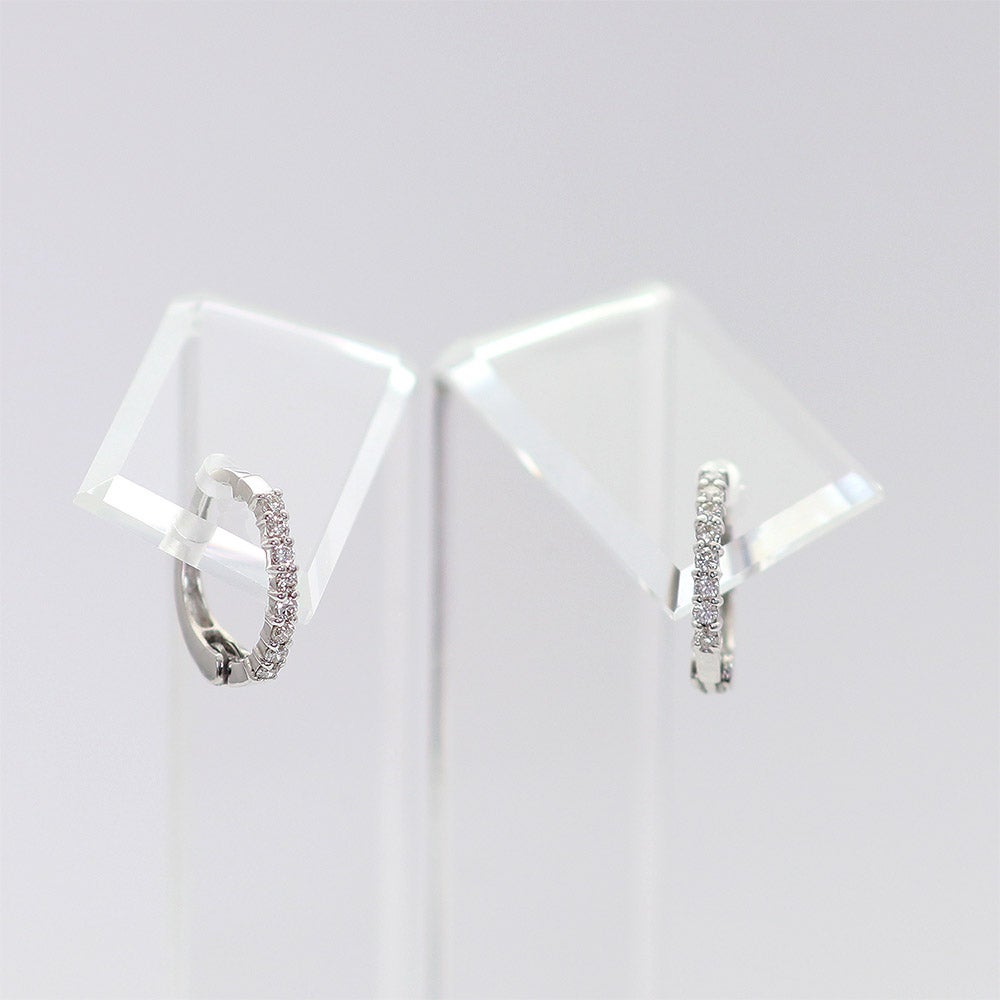 K18WG ダイヤモンド フープ ピアリング_12