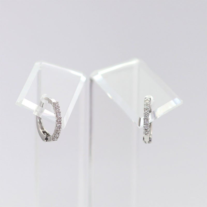 K18WG ダイヤモンド フープ ピアリング_12