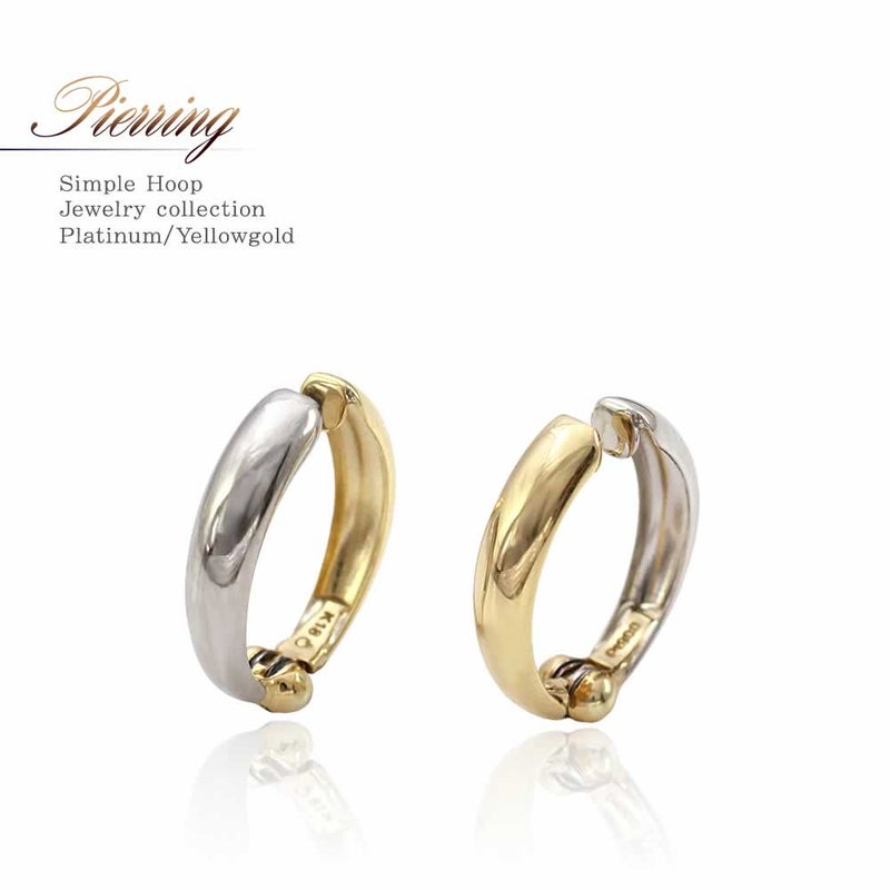 Pt900/K18YG リバーシブル フープ ピアリング_01