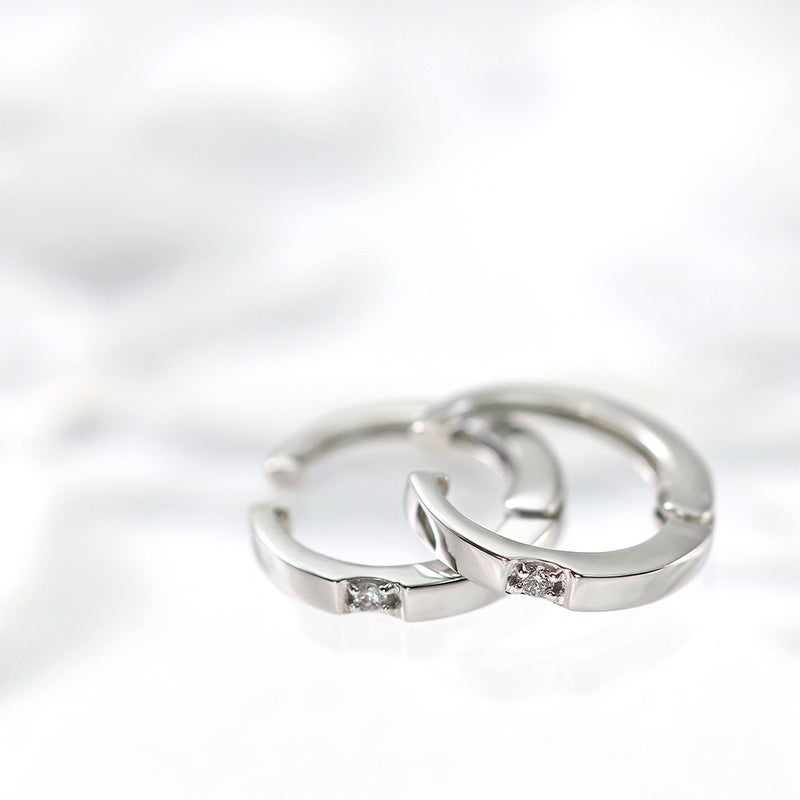 Pt900 ダイヤモンド フープ ピアリング_02