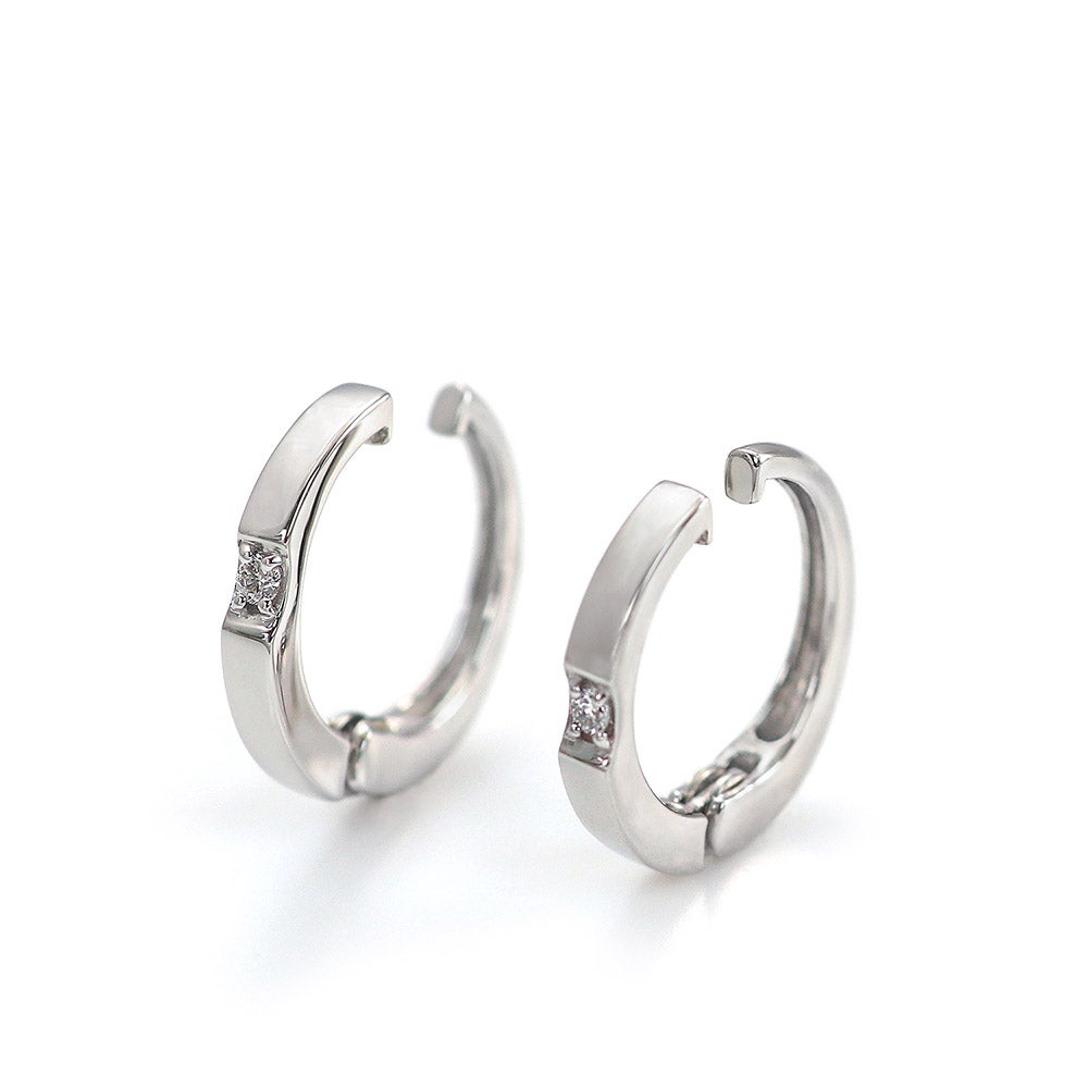 Pt900 ダイヤモンド フープ ピアリング_03