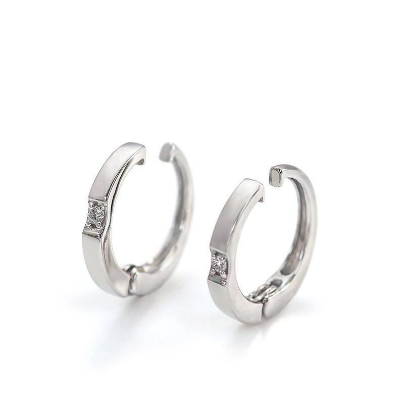 Pt900 ダイヤモンド フープ ピアリング_03