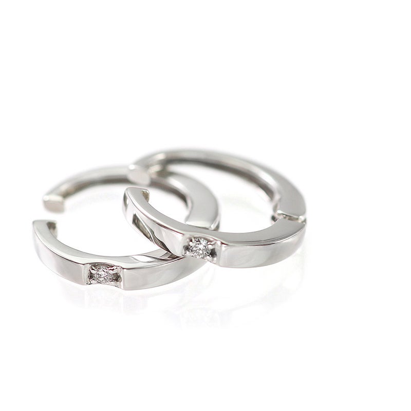 Pt900 ダイヤモンド フープ ピアリング_09