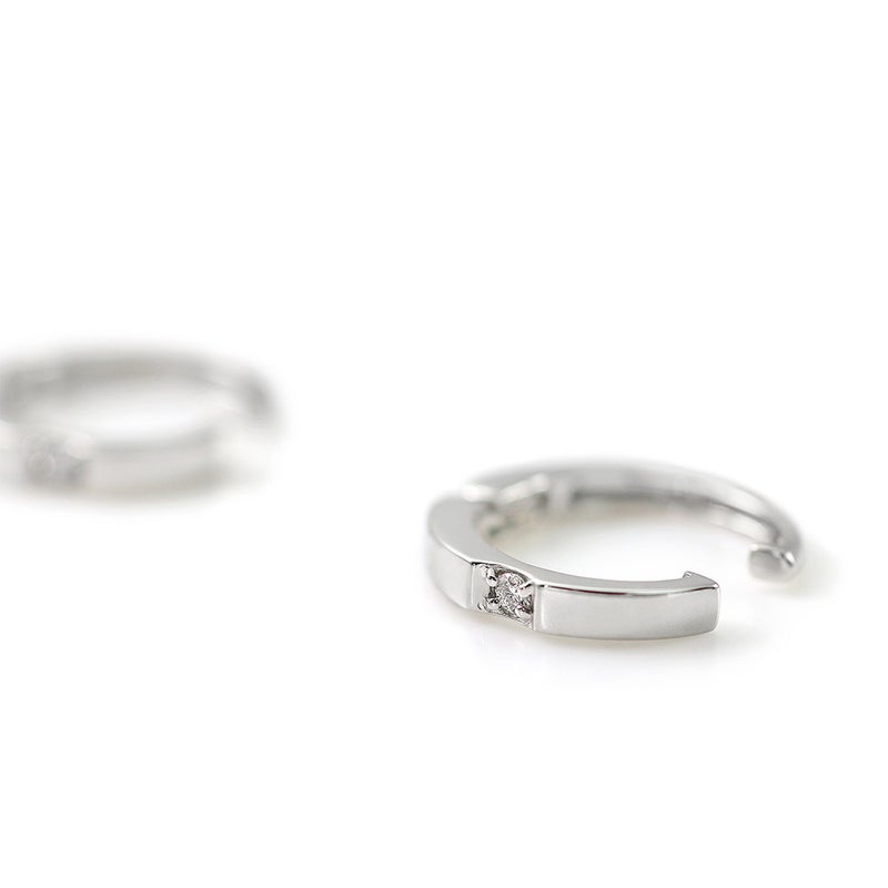 Pt900 ダイヤモンド フープ ピアリング_10