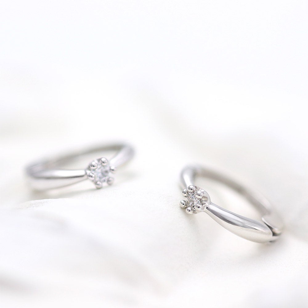 Pt900 ダイヤモンド フープ ピアリング_02