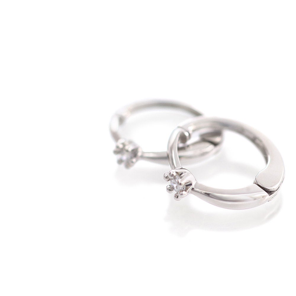 Pt900 ダイヤモンド フープ ピアリング_03