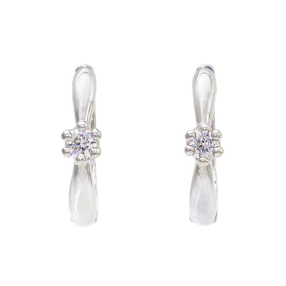 Pt900 ダイヤモンド フープ ピアリング_09