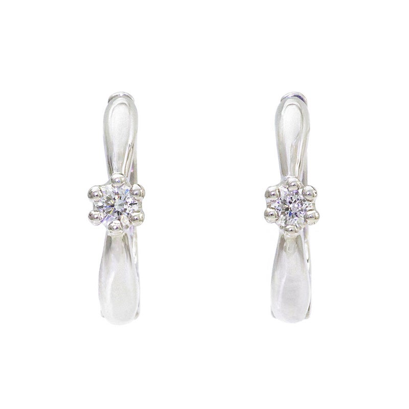 Pt900 ダイヤモンド フープ ピアリング_09