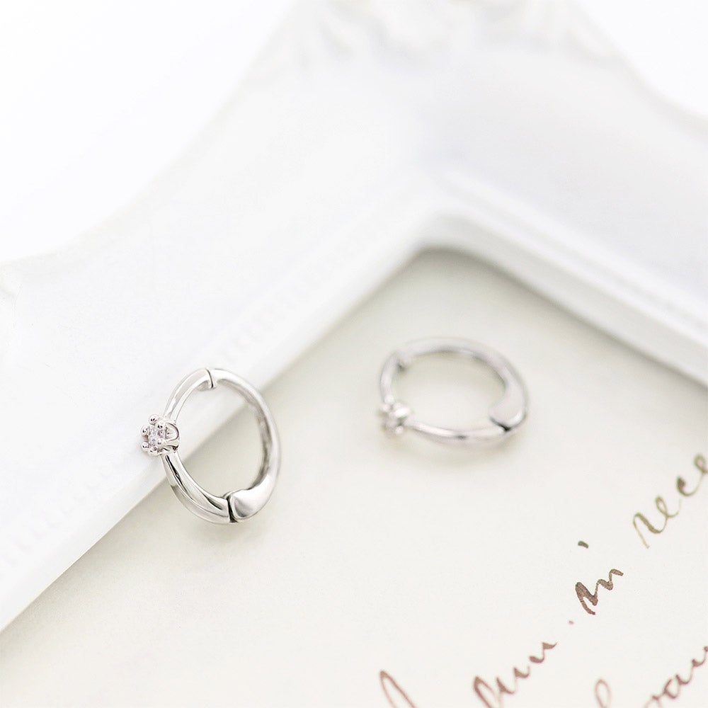 Pt900 ダイヤモンド フープ ピアリング_10