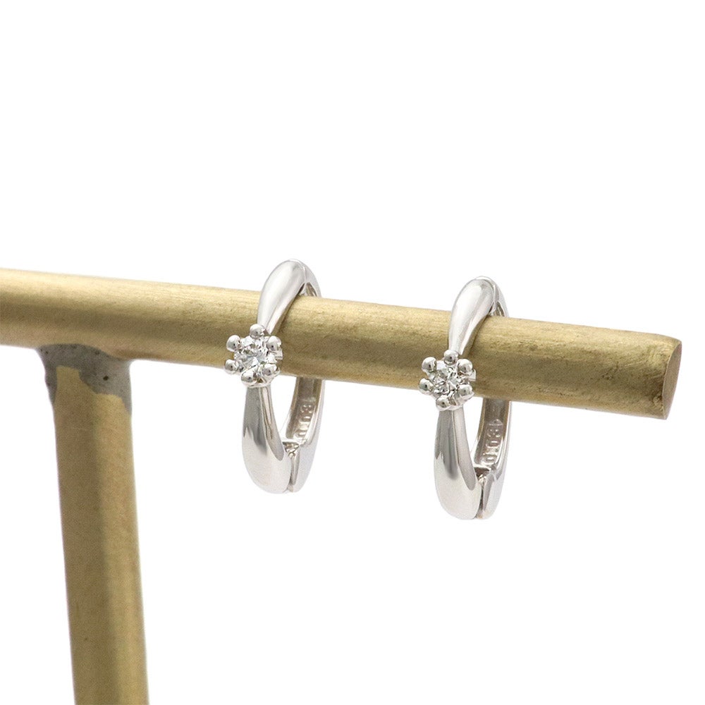 Pt900 ダイヤモンド フープ ピアリング_12