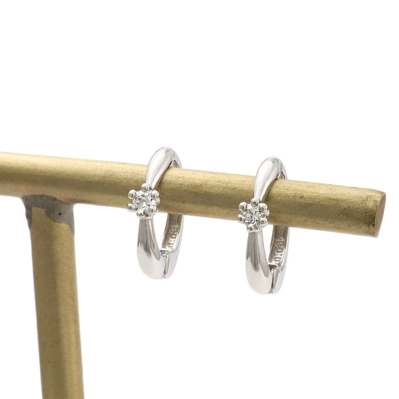 Pt900 ダイヤモンド フープ ピアリング_12