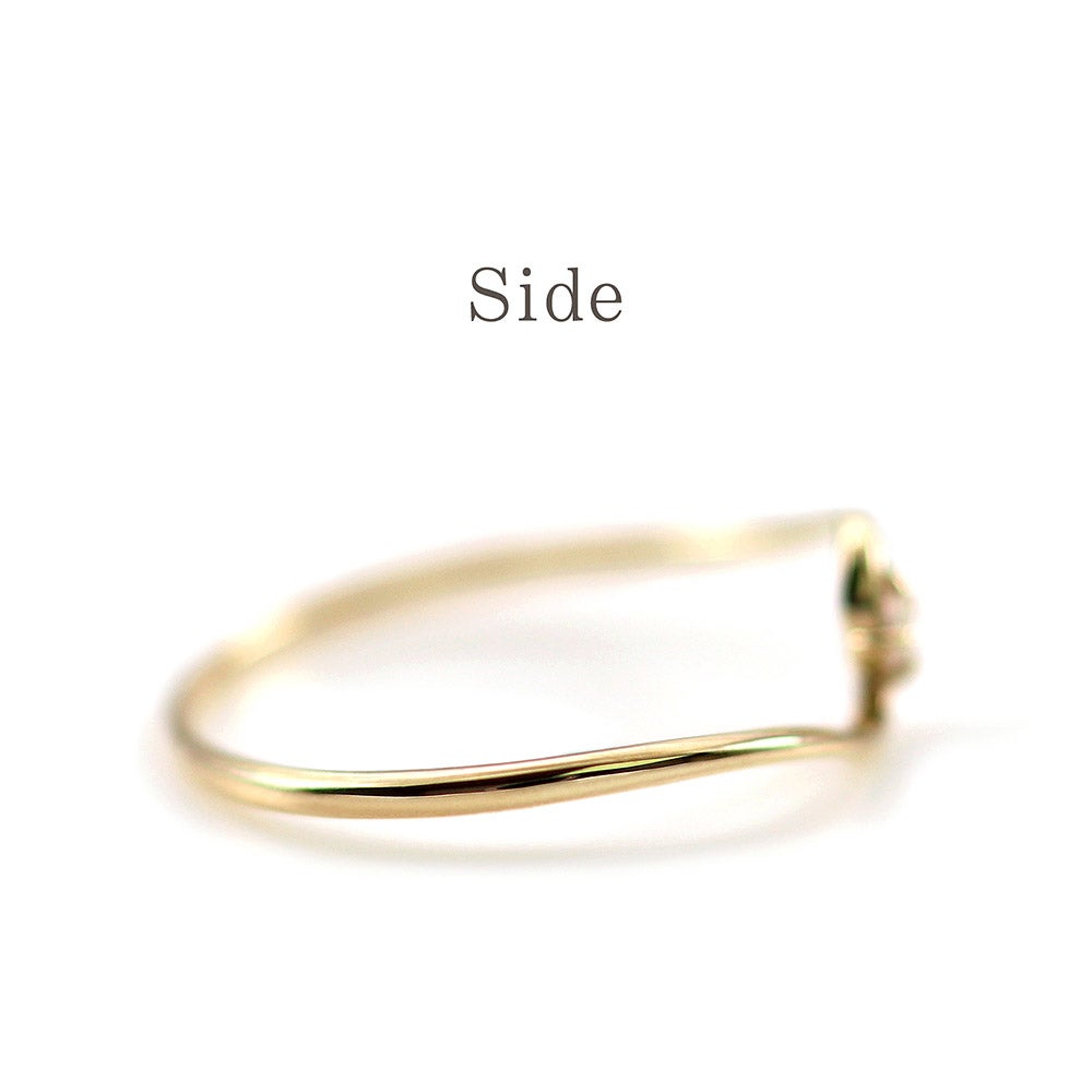 K10YG 一粒ダイヤモンド S字リング_10