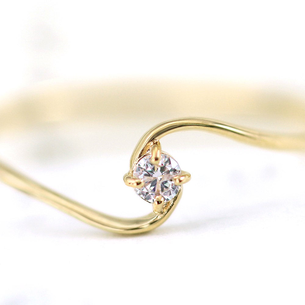 K10YG 一粒ダイヤモンド S字リング_14