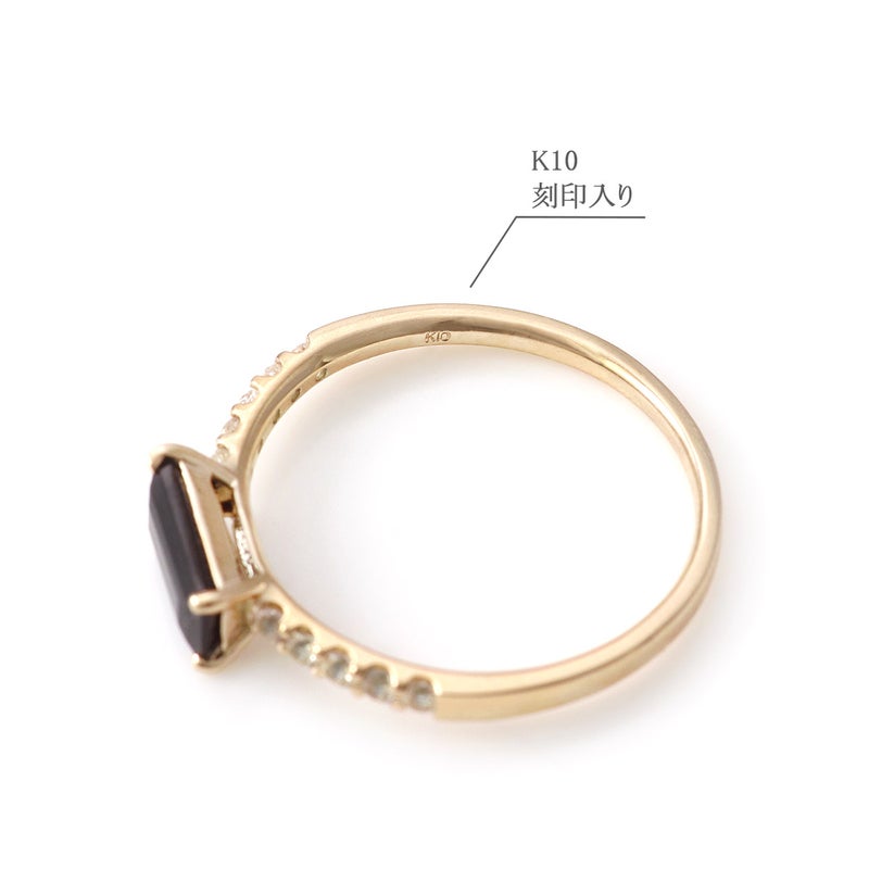 K10YG ホワイトサファイア＆オニキス リング 9月 誕生石_05