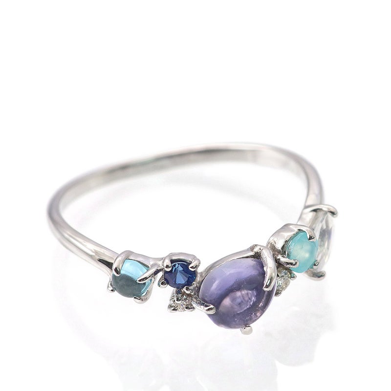 K10WG ダイヤモンド＆マルチストーン リング_02