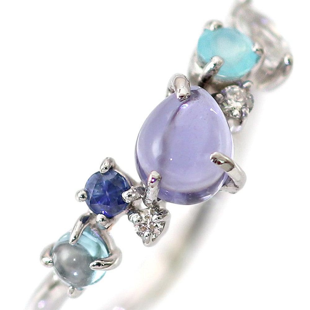 K10WG ダイヤモンド＆マルチストーン リング_04