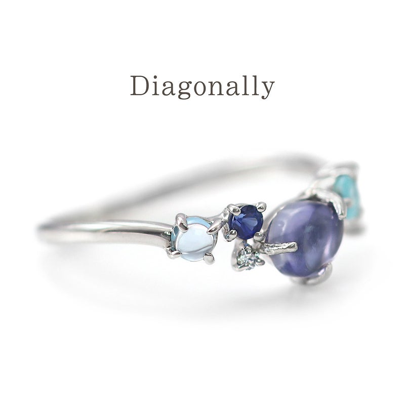 K10WG ダイヤモンド＆マルチストーン リング_09