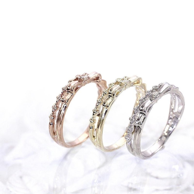 K10 ダイヤモンド リボンピンキーリング_02