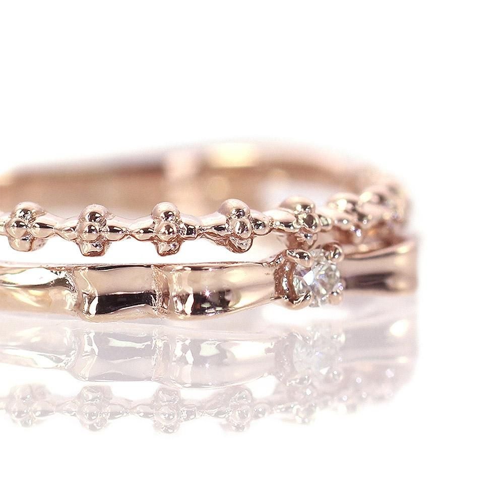 K10 ダイヤモンド リボンピンキーリング_03