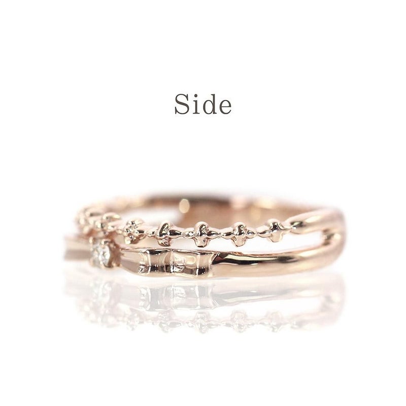 K10 ダイヤモンド リボンピンキーリング_09