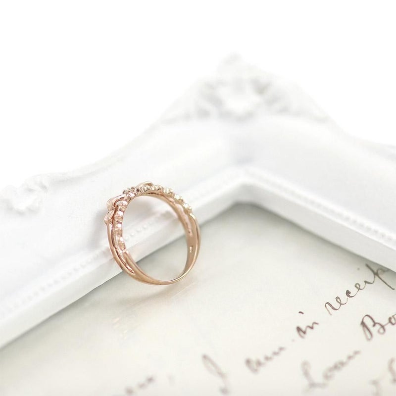 K10 ダイヤモンド リボンピンキーリング_12