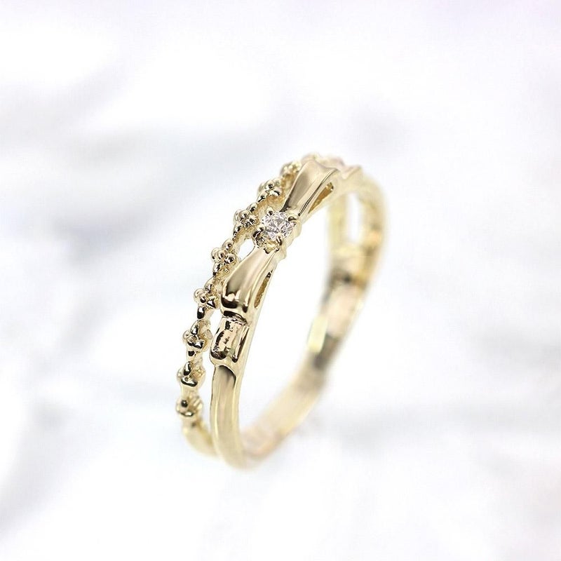 K10 ダイヤモンド リボンピンキーリング_13