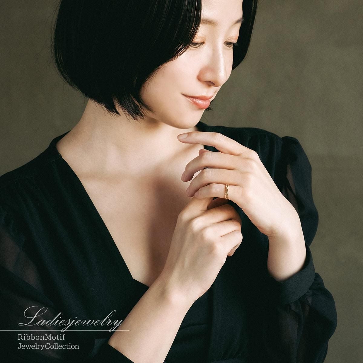 K10 ダイヤモンド リボンピンキーリング_15