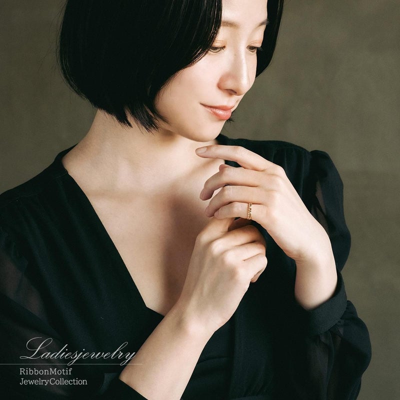 K10 ダイヤモンド リボンピンキーリング_15