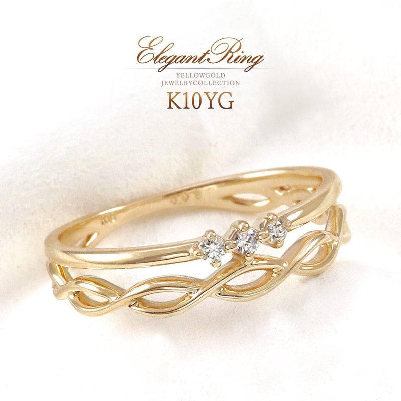 K10YG ダイヤモンドピンキーリング_01