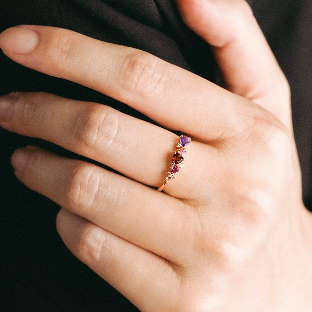 K10PG ダイヤモンド＆マルチストーン リング_05