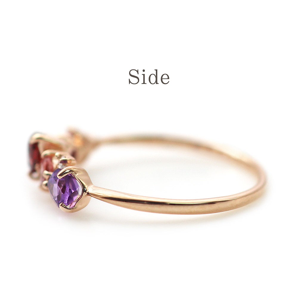 K10PG ダイヤモンド＆マルチストーン リング_09