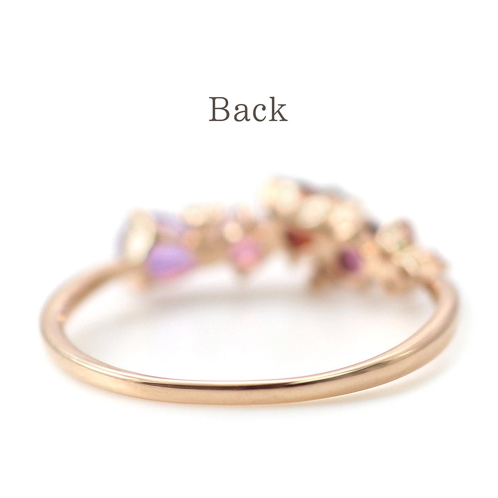 K10PG ダイヤモンド＆マルチストーン リング_11