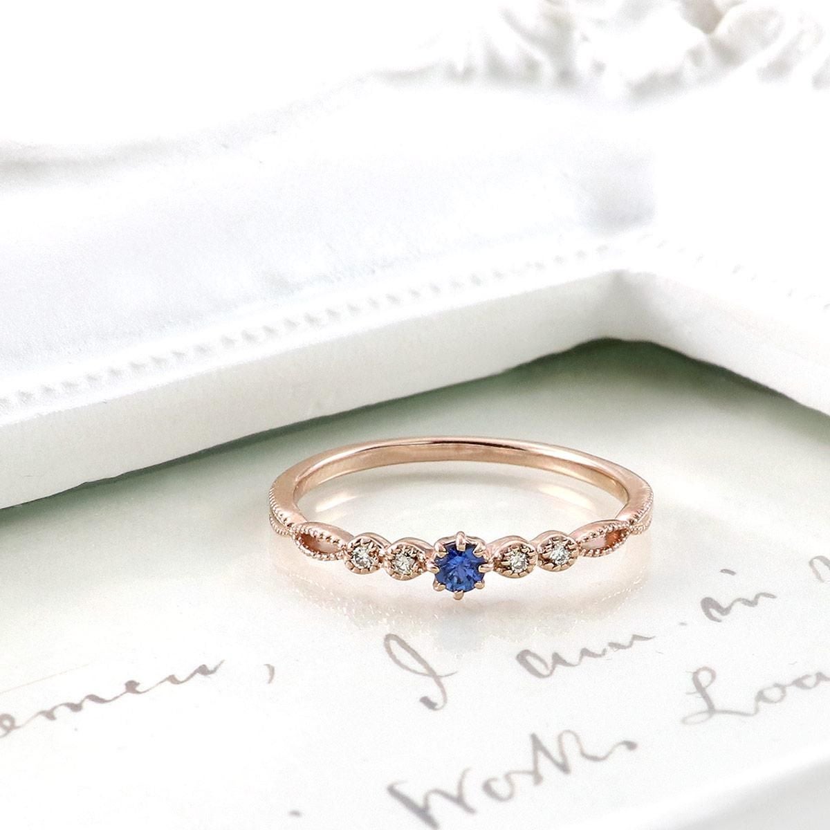 K10PG ダイヤモンド＆サファイアリング_02