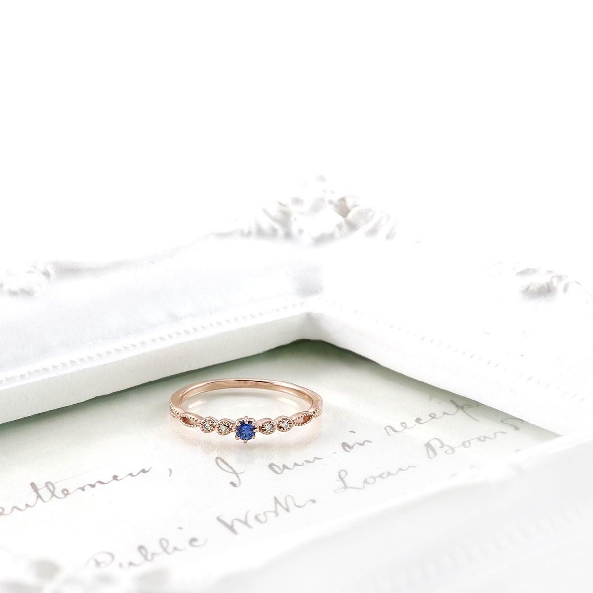 K10PG ダイヤモンド＆サファイアリング_11