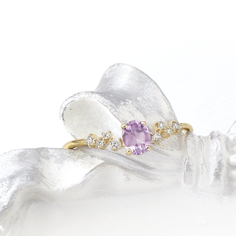 K10YG ダイヤモンド＆ライトアメジストリング_02