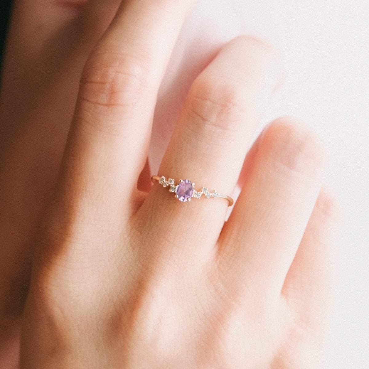 K10YG ダイヤモンド＆ライトアメジストリング_04